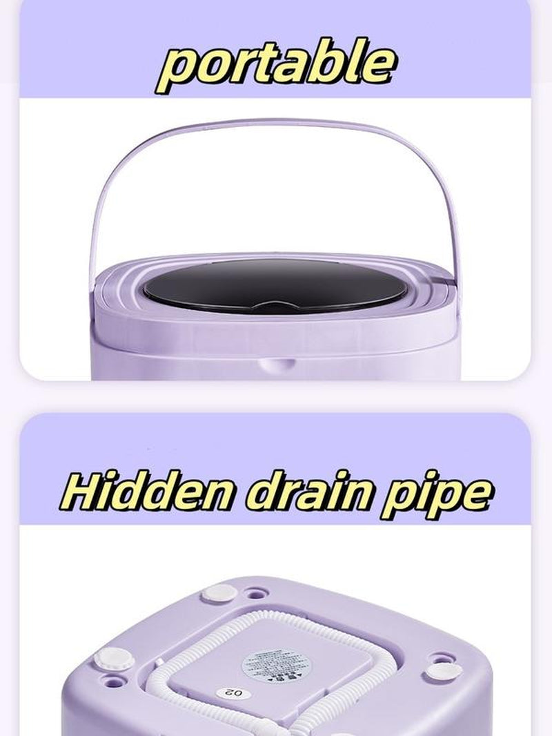 Portable Folding Washing Machine, Purple Large-Capacity Foldable,Mini Washing Machine, Deep Cleaning Underwear, Baby Clothes and Small Clothing. Can Be Spin-Dried and Suitable for Apartments, Dormitories, Hotels, Camping, Etc. Christmas Gifts