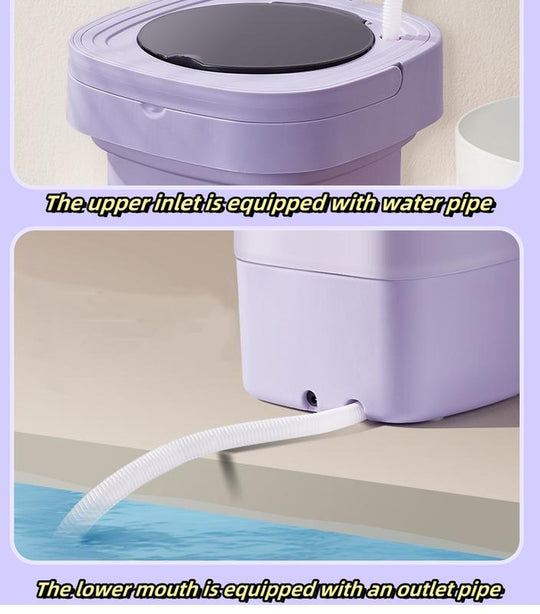 Portable Folding Washing Machine, Purple Large-Capacity Foldable,Mini Washing Machine, Deep Cleaning Underwear, Baby Clothes and Small Clothing. Can Be Spin-Dried and Suitable for Apartments, Dormitories, Hotels, Camping, Etc. Christmas Gifts