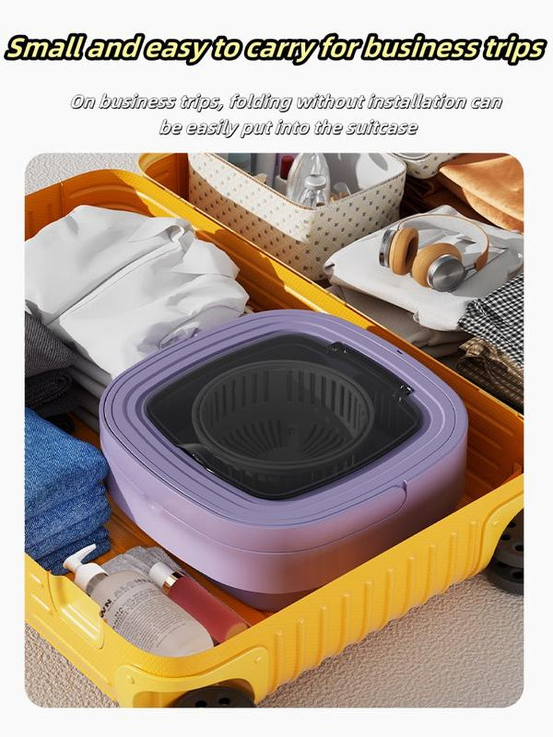 Portable Folding Washing Machine, Purple Large-Capacity Foldable,Mini Washing Machine, Deep Cleaning Underwear, Baby Clothes and Small Clothing. Can Be Spin-Dried and Suitable for Apartments, Dormitories, Hotels, Camping, Etc. Christmas Gifts