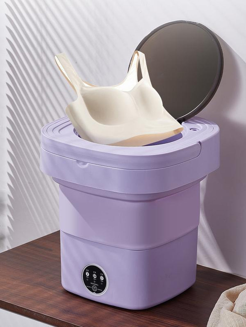 Portable Folding Washing Machine, Purple Large-Capacity Foldable,Mini Washing Machine, Deep Cleaning Underwear, Baby Clothes and Small Clothing. Can Be Spin-Dried and Suitable for Apartments, Dormitories, Hotels, Camping, Etc. Christmas Gifts