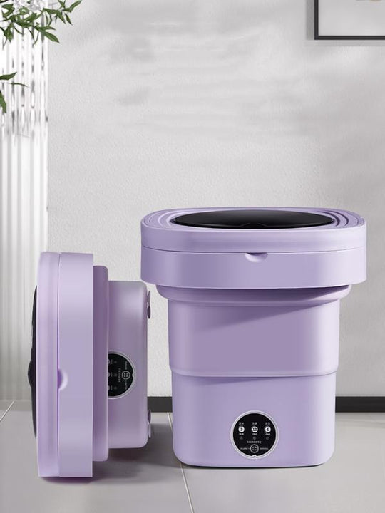 Portable Folding Washing Machine, Purple Large-Capacity Foldable,Mini Washing Machine, Deep Cleaning Underwear, Baby Clothes and Small Clothing. Can Be Spin-Dried and Suitable for Apartments, Dormitories, Hotels, Camping, Etc. Christmas Gifts